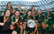 5 November 2017; Cork City WFC players celebrate with the cup following the Continental Tyres FAI Women's Cup Final match between Cork City WFC and UCD Waves at the Aviva Stadium in Dublin. Photo by Ramsey Cardy/Sportsfile