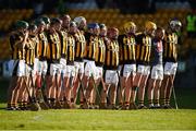 5 November 2017; Castletown Geoghegan players stand for the national anthem during the AIB Leinster GAA Hurling Senior Club Championship Quarter-Final match between Kilcormac - Killoughey and Castletown Geoghegan at Bord na Mona O'Connor Park in Tullamore, Co Offaly. Photo by Philip Fitzpatrick/Sportsfile