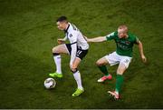 5 November 2017; Patrick McEleney of Dundalk in action against Stephen Dooley of Cork City during the Irish Daily Mail FAI Senior Cup Final match between Cork City and Dundalk at Aviva Stadium in Dublin. Photo by Sam Barnes/Sportsfile
