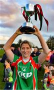 5 November 2017; Cora Staunton of Carnacon with the cup after the Connacht Ladies Football Senior Club Championship Final Replay match between Carnacon and Kilkerrin-Clonberne at Ballyhaunis GAA club in Ballyhaunis, Mayo. Photo by Oliver McVeigh/Sportsfile