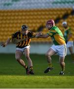 5 November 2017; Plunkett Maxwell of Castletown Geoghegan in action against Killian Leonard of Kilcormac - Killoughey during the AIB Leinster GAA Hurling Senior Club Championship Quarter-Final match between Kilcormac - Killoughey and Castletown Geoghegan at Bord na Mona O'Connor Park in Tullamore, Co Offaly. Photo by Philip Fitzpatrick/Sportsfile