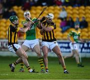5 November 2017; Conor Mahon of Kilcormac - Killoughey in action against Shane Clavin and David Lynch of Castletown Geoghegan during the AIB Leinster GAA Hurling Senior Club Championship Quarter-Final match between Kilcormac - Killoughey and Castletown Geoghegan at Bord na Mona O'Connor Park in Tullamore, Co Offaly. Photo by Philip Fitzpatrick/Sportsfile