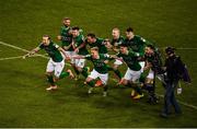 5 November 2017; Cork City players celebrate after winning the penalty shoot out during the Irish Daily Mail FAI Senior Cup Final match between Cork City and Dundalk at Aviva Stadium in Dublin. Photo by Sam Barnes/Sportsfile