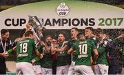 5 November 2017; Cork City players celebrate with the cup following the Irish Daily Mail FAI Senior Cup Final match between Cork City and Dundalk at the Aviva Stadium in Dublin. Photo by Ramsey Cardy/Sportsfile