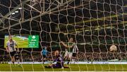 5 November 2017; Achille Campion of Cork City shoots past Gary Rogers of Dundalk to score his side's first goal during the Irish Daily Mail FAI Senior Cup Final match between Cork City and Dundalk at the Aviva Stadium in Dublin. Photo by Ramsey Cardy/Sportsfile