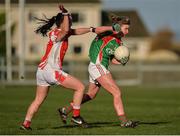 5 November 2017; Fiona McHale of Carnacon in action against Lisa Gannon of Kilkerrin-Clonberne during the Connacht Ladies Football Senior Club Championship Final Replay match between Carnacon and Kilkerrin-Clonberne at Ballyhaunis GAA club in Ballyhaunis, Mayo. Photo by Oliver McVeigh/Sportsfile
