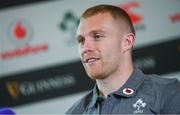 6 November 2017; Keith Earls during an Ireland Rugby Press Conference at Carton House in Maynooth, Kildare. Photo by Ramsey Cardy/Sportsfile