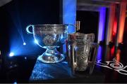 3 November 2017; A general view of the Sam Maguire and Liam MacCarthy cups during the PwC All Stars 2017 at the Convention Centre in Dublin. Photo by Brendan Moran/Sportsfile