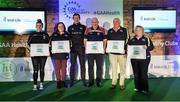 4 November 2017; Dublin representatives, from left, Edel Cummins, of Good Counsel, Karen Wilkinson, of Raheny, Aidan O'Toole, of Craobh Chiaráin GAA, Kevin Mulligan, of Kilmacud Crokes GAA, and Jackie Blanchfield, of Thomas Davis GAA, with their Official Healthy Club Awards alongside Seán Cavanagh, Healthy Clubs Ambassador and former Tyrone Footballer. The special ceremony held in Croke Park saw 58 GAA clubs recognised as the first official ‘Healthy Clubs’ on the island of Ireland. The GAA’s Healthy Clubs Project hopes to transform GAA clubs nationally into hubs for community health and wellbeing. As part of the programme, each club is trained to deliver advice and information programmes on a variety of different topics including, physical activity; emotional wellbeing; healthy eating; community development, to name but a few. For more information, visit: www.gaa.ie/community. Croke Park, Dublin. Photo by Piaras Ó Mídheach/Sportsfile