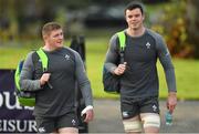 7 November 2017; Tadhg Furlong, left, and James Ryan arrive for Ireland rugby squad training at Carton House in Maynooth, Kildare. Photo by Brendan Moran/Sportsfile