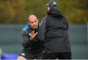 7 November 2017; Rory Best with defence coach Andy Farrell during Ireland rugby squad training at Carton House in Maynooth, Kildare. Photo by Brendan Moran/Sportsfile