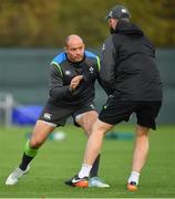 7 November 2017; Rory Best with defence coach Andy Farrell during Ireland rugby squad training at Carton House in Maynooth, Kildare. Photo by Brendan Moran/Sportsfile