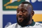 7 November 2017; Tendai Mtawarira during a South Africa rugby squad press conference at Radisson Blu Hotel in Stillorgan, Dublin. Photo by Piaras Ó Mídheach/Sportsfile