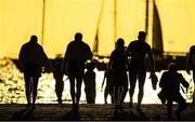 8 November 2017; Members of the Ireland International Rules squad head for the St Kilda Beach after training in the Lakeside Stadium, Albert Park, Melbourne, Australia. Photo by Ray McManus/Sportsfile