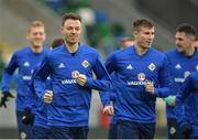 8 November 2017; Jonny Evans and Paddy McNair during Northern Ireland squad training at Windsor Park in Belfast. Photo by Oliver McVeigh/Sportsfile