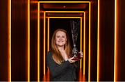 8 November 2017; Amber Barrett of Peamount United with her Senior player of the year trophy and golden boot award during Continental Tyres Women's National League Awards at Guinness Storehouse in Dublin. Photo by Eóin Noonan/Sportsfile