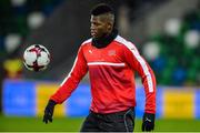 8 November 2017; Breel Embolo during Switzerland squad training at Windsor Park, in Belfast. Photo by Oliver McVeigh/Sportsfile