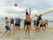 9 November 2017; Conor Sweeney as the Ireland International Rules Squad play a game of Volleyball at Glenelg Beach, Adelaide, Australia. Photo by Ray McManus/Sportsfile
