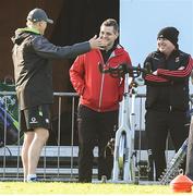 9 November 2017; Head coach Joe Schmidt, left, with Mayo football team manager Stephen Rochford, right, during Ireland squad training at Carton House in Maynooth, Kildare. Photo by Matt Browne/Sportsfile