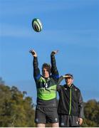 9 November 2017; James Tracy is watched by forwards coach Simon Easterby during Ireland rugby squad training at Carton House in Maynooth, Kildare. Photo by Brendan Moran/Sportsfile