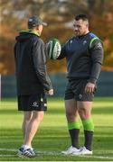 9 November 2017; Head coach Joe Schmidt, left, in conversation with Cian Healy during Ireland rugby squad training at Carton House in Maynooth, Kildare. Photo by Brendan Moran/Sportsfile