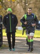 9 November 2017; Dave Kearney, left, and CJ Stander arrive for Ireland rugby squad training at Carton House in Maynooth, Kildare. Photo by Brendan Moran/Sportsfile