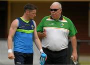 10  November 2017; Conor McManus, left, who did not train with team manager Manager Joe Kernan before Ireland International Rules Squad training at the Gaelic Football and Hurling Association of South Australia, St. Mary's Park, Adelaide, Australia Photo by Ray McManus/Sportsfile