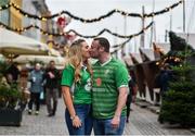 10 November 2017; Republic of Ireland supporters Aaron O'Neill, from Portadown, Co Armagh and Rebecca Walsh, from Cork City, in Copenhagen ahead of the FIFA 2018 World Cup Qualifier Play-off 1st leg against Denmark on Saturday. Photo by Ramsey Cardy/Sportsfile