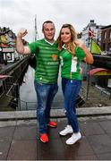 10 November 2017; Republic of Ireland supporters Aaron O'Neill, from Portadown, Co Armagh and Rebecca Walsh, from Cork City, in Copenhagen ahead of the FIFA 2018 World Cup Qualifier Play-off 1st leg against Denmark on Saturday. Photo by Ramsey Cardy/Sportsfile