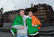 10 November 2017; Republic of Ireland supporters Michael O'Neill, left, and Jamie Keenan, from Newry, Co Down, in Copenhagen ahead of the FIFA 2018 World Cup Qualifier Play-off 1st leg against Denmark on Saturday. Photo by Ramsey Cardy/Sportsfile