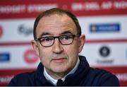 10 November 2017; Manager Martin O'Neill during a Republic of Ireland press conference at Parken Stadium in Copenhagen, Denmark. Photo by Stephen McCarthy/Sportsfile