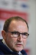 10 November 2017; Manager Martin O'Neill during a Republic of Ireland press conference at Parken Stadium in Copenhagen, Denmark. Photo by Seb Daly/Sportsfile
