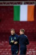 10 November 2017; James McClean, right, and Kevin Long during Republic of Ireland squad training at Parken Stadium in Copenhagen, Denmark. Photo by Stephen McCarthy/Sportsfile
