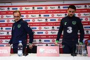 10 November 2017; Manager Martin O'Neill and Robbie Brady during a Republic of Ireland press conference at Parken Stadium in Copenhagen, Denmark. Photo by Stephen McCarthy/Sportsfile