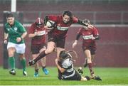 10 November 2017; Niamh Kavanagh of Munster is tackled by Tova Derk of Barbarians RFC during the Women's Representative Match match between Munster and Barbarians RFC at Thomond Park in Limerick. Photo by Matt Browne/Sportsfile