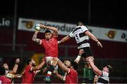 10 November 2017; Steve Mafi of Tonga takes the ball in the lineout against Quinn Rux of Barbarians RFC during the Representative Match between Barbarians RFC and Tonga at Thomond Park in Limerick. Photo by Matt Browne/Sportsfile