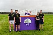 11 November 2017; Participants, from left, Jim Eustace, Adam Burke, Sarah Rowland and William Burke, from Two Mile House GAA Club in Kildare, after the Naas parkrun where Vhi hosted a special event to celebrate their partnership with parkrun Ireland. Former Kildare GAA Ladies football captain and 2016 All-Ireland winner, Aisling Holton was on hand to lead the warm up for parkrun participants before completing the 5km course alongside newcomers and seasoned parkrunners alike. Vhi provided walkers, joggers, runners and volunteers at Naas parkrun with a variety of refreshments in the Vhi Relaxation Area at the finish line. A qualified physiotherapist was also available to guide participants through a post event stretching routine to ease those aching muscles. To register for a parkrun near you visit www.parkrun.ie. Photo by Piaras Ó Mídheach/Sportsfile