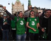 11 November 2017; Republic of Ireland supporters prior to the FIFA 2018 World Cup Qualifier Play-off 1st Leg match between Denmark and Republic of Ireland at Parken Stadium in Copenhagen, Denmark. Photo by Stephen McCarthy/Sportsfile