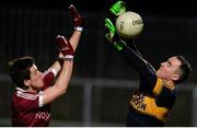 11 November 2017; Shane McGuigan of Slaughtneil in action against Eamonn McGinley of Kilcar during the AIB Ulster GAA Football Senior Club Championship Semi-Final match between Kilcar and Slaughtneil at Healy Park in Omagh, Tyrone. Photo by Oliver McVeigh/Sportsfile