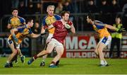 11 November 2017; Padraig Cassidy of Slaughtneil in action against, from left, Conor Doherty, Conor McShane and Mark McHugh of Kilcar during the AIB Ulster GAA Football Senior Club Championship Semi-Final match between Kilcar and Slaughtneil at Healy Park in Omagh, Tyrone. Photo by Oliver McVeigh/Sportsfile