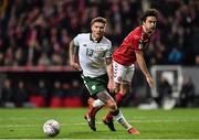 11 November 2017; Jeff Hendrick of Republic of Ireland in action against Thomas Delaney of Denmark during the FIFA 2018 World Cup Qualifier Play-off 1st Leg match between Denmark and Republic of Ireland at Parken Stadium in Copenhagen, Denmark. Photo by Seb Daly/Sportsfile