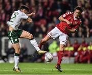 11 November 2017; Callum O'Dowda of Republic of Ireland sees his shot blocked by Thomas Delaney of Denmark during the FIFA 2018 World Cup Qualifier Play-off 1st Leg match between Denmark and Republic of Ireland at Parken Stadium in Copenhagen, Denmark. Photo by Seb Daly/Sportsfile