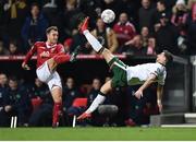11 November 2017; Christian Eriksen of Denmark in action against Stephen Ward of Republic of Ireland during the FIFA 2018 World Cup Qualifier Play-off 1st Leg match between Denmark and Republic of Ireland at Parken Stadium in Copenhagen, Denmark. Photo by Seb Daly/Sportsfile