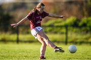 12 November 2017; Emma Reany of Galway shoots to score her sides sixth goal of the game during the All Ireland U21 Ladies Football Final match between Mayo and Galway at St. Croans GAA Club in Keelty, Roscommon. Photo by Sam Barnes/Sportsfile