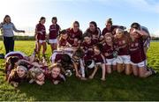 12 November 2017; The Galway team celebrate with the Aisling McGing Memorial Cup, following the All Ireland U21 Ladies Football Final match between Mayo and Galway at St. Croans GAA Club in Keelty, Roscommon. Photo by Sam Barnes/Sportsfile