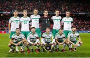12 November 2017; Northern Ireland players prior to the FIFA 2018 World Cup Qualifier Play-off 2nd leg match between Switzerland and Northern Ireland at St. Jakob's Park in Basel, Switzerland. Photo by Roberto Bregani/Sportsfile
