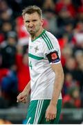 12 November 2017; Gareth McAuley of Northern Ireland during the FIFA 2018 World Cup Qualifier Play-off 2nd leg match between Switzerland and Northern Ireland at St. Jakob's Park in Basel, Switzerland. Photo by Roberto Bregani/Sportsfile