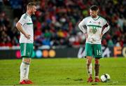 12 November 2017; Chris Brunt, left, and Oliver Norwood of Northern Ireland dejected after the final whistle of the FIFA 2018 World Cup Qualifier Play-off 2nd leg match between Switzerland and Northern Ireland at St. Jakob's Park in Basel, Switzerland. Photo by Roberto Bregani/Sportsfile