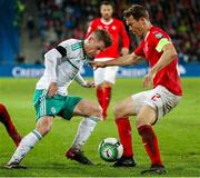 12 November 2017; Steven Davis of Northern Ireland in action against Stephan Lichtsteiner of Switzerland during the FIFA 2018 World Cup Qualifier Play-off 2nd leg match between Switzerland and Northern Ireland at St. Jakob's Park in Basel, Switzerland. Photo by Roberto Bregani/Sportsfile