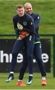 13 November 2017; James McClean, left, and Darren Randolph during Republic of Ireland squad training at the FAI National Training Centre in Abbotstown, Dublin. Photo by Stephen McCarthy/Sportsfile